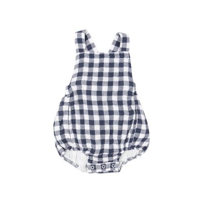 Retro Sunsuit - Gingham Navy by Angel Dear