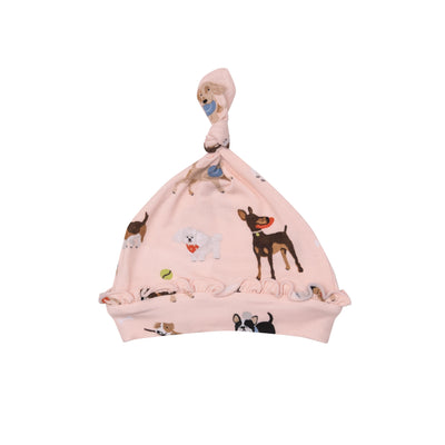 Ruffle Knotted Hat - DOGGY DAYCARE PINK - Angel Dear
