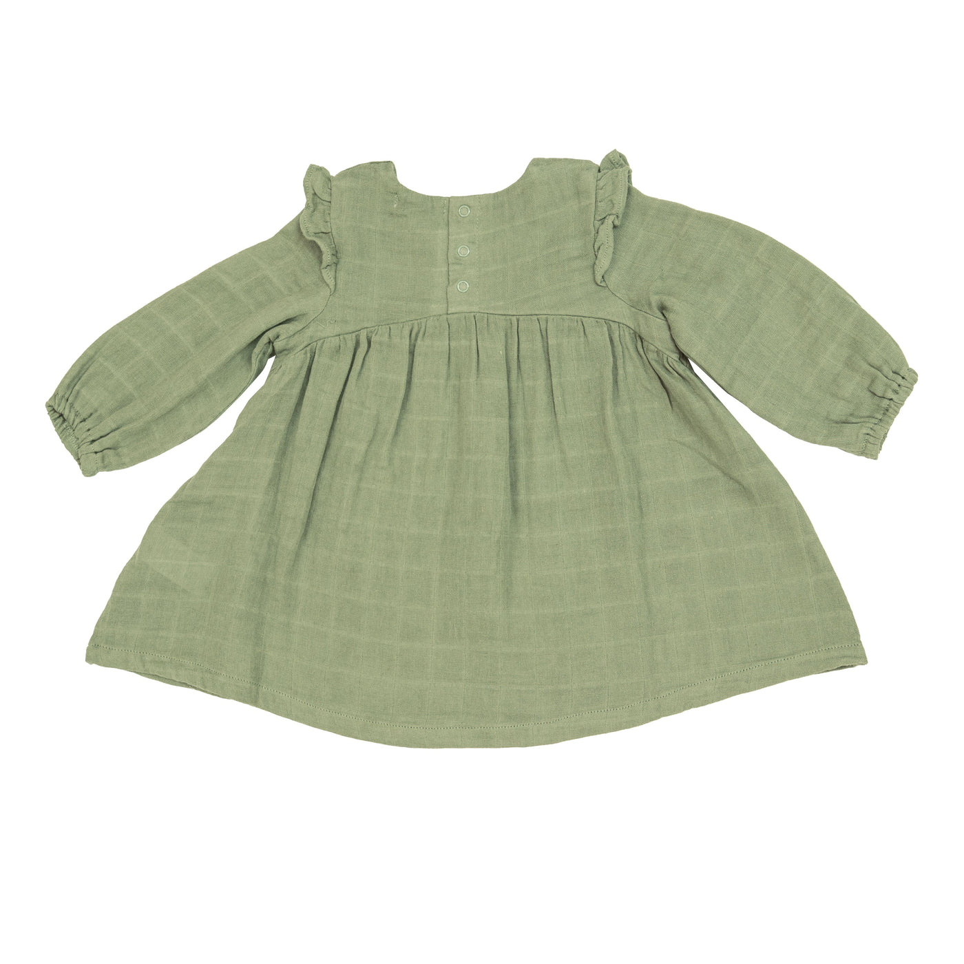 Ruffle Shoulder Dress And Legging - Oil Green Solid - Angel Dear