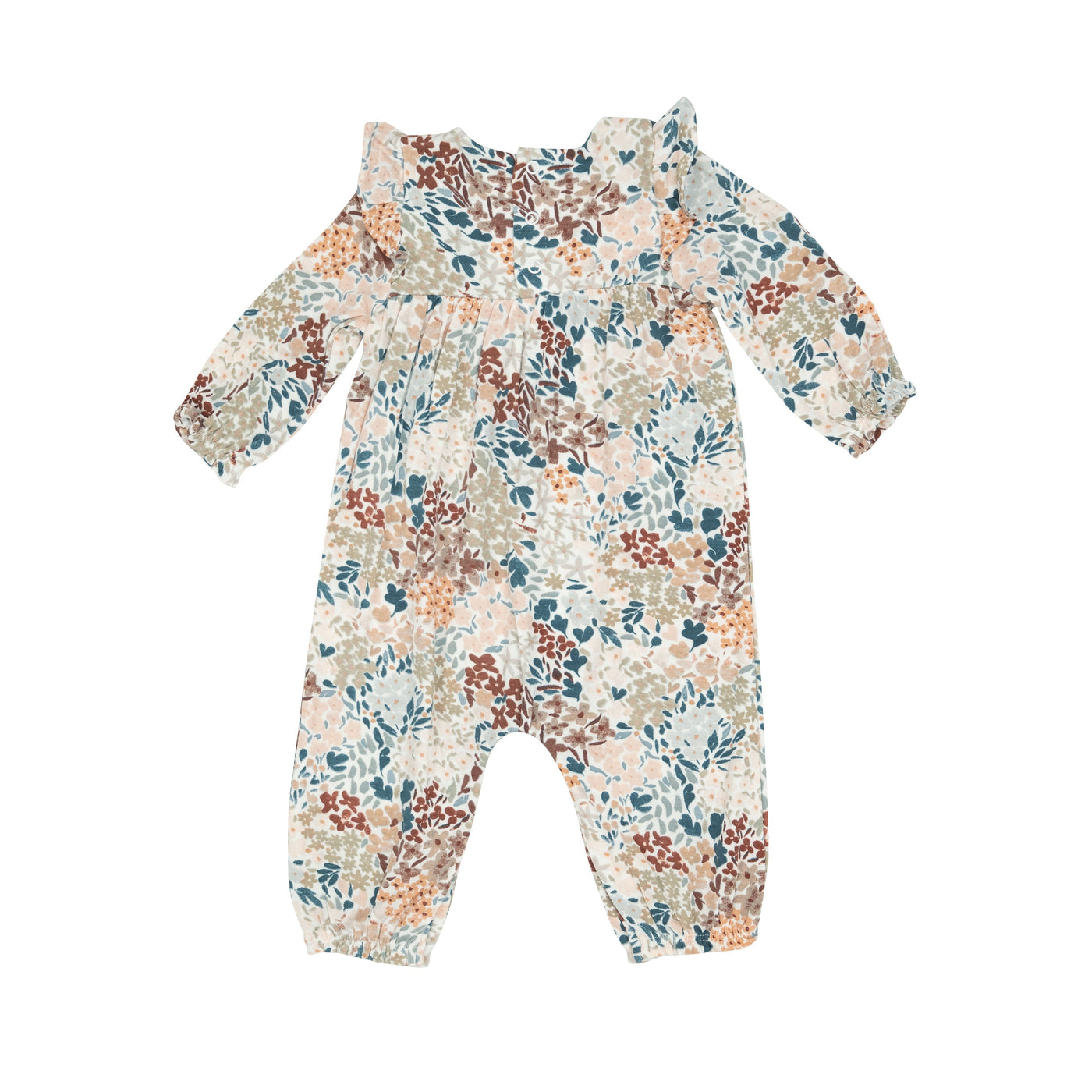 Ruffle Sleever Romper - Painted Fall Floral - Angel Dear