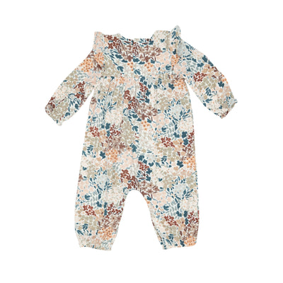 Ruffle Sleever Romper - Painted Fall Floral - Angel Dear