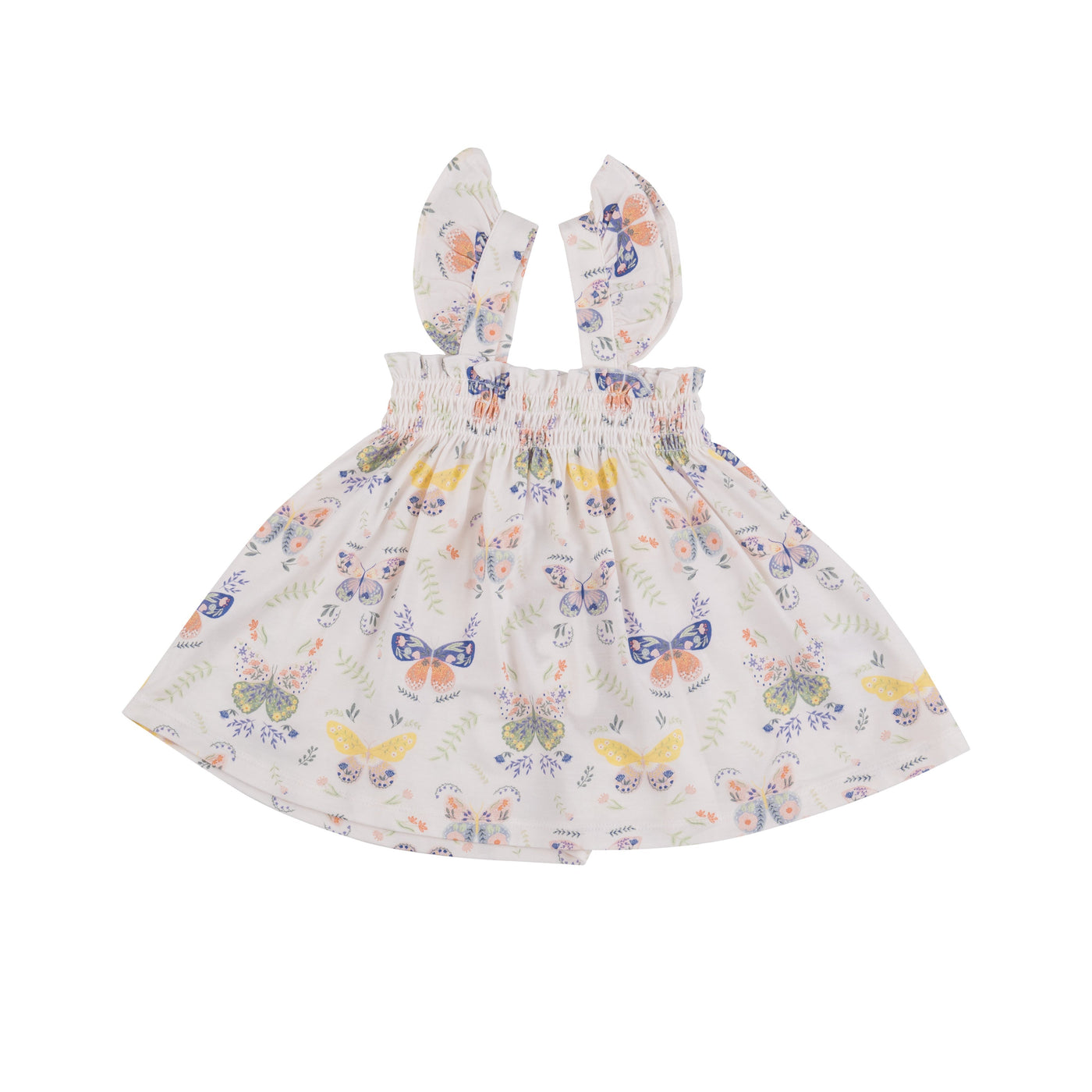 Ruffle Strap Smocked Top And Diaper Cover - Botany Butterflies-Angel Dear