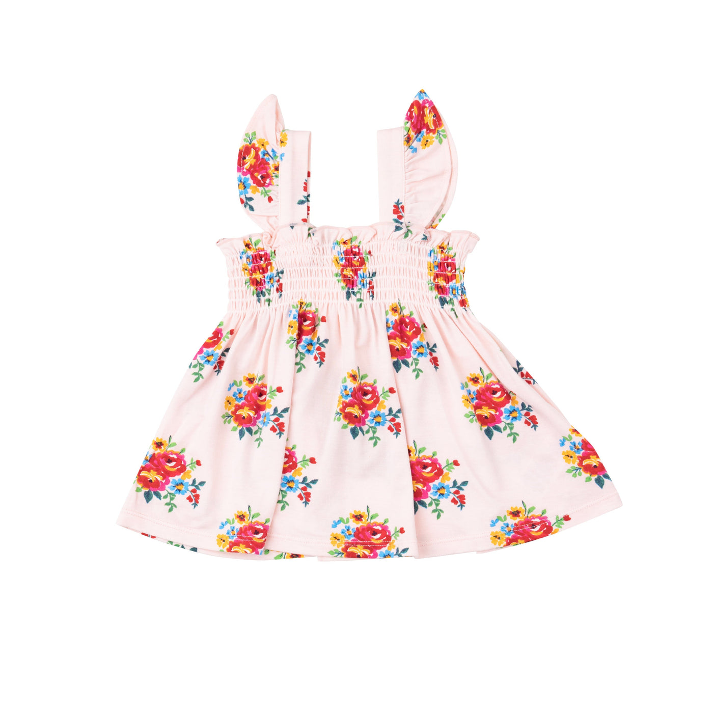 Ruffle Strap Smocked Top And Diaper Cover - Pretty Bouquets by Angel Dear