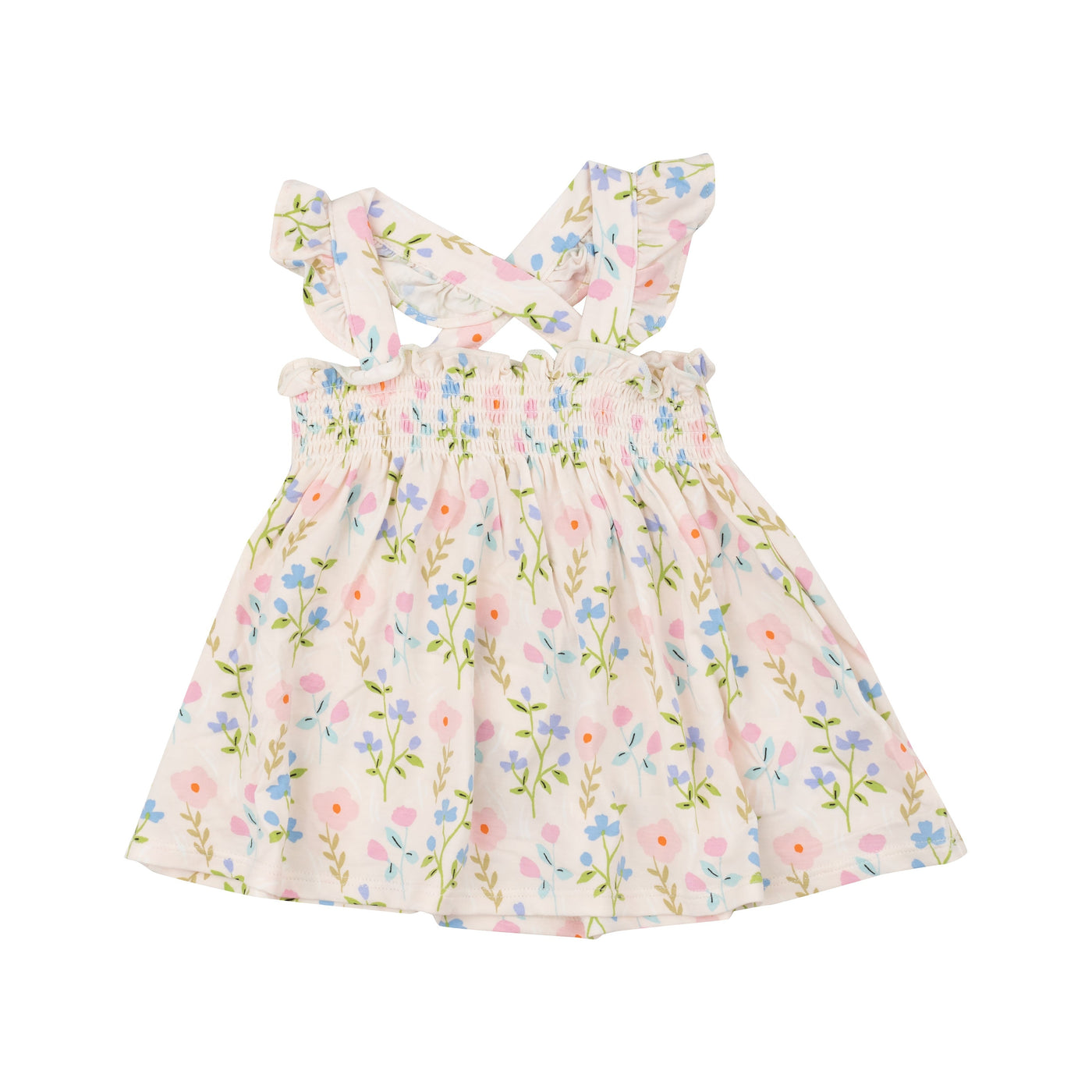 Ruffle Strap Smocked Top And Diaper Cover - Simple Pretty Floral by Angel Dear