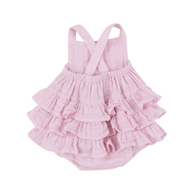 Ruffle Sunsuit - Ballet Solid Muslin-Angel Dear