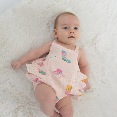 Ruffle Sunsuit - Daisy Boots by Angel Dear