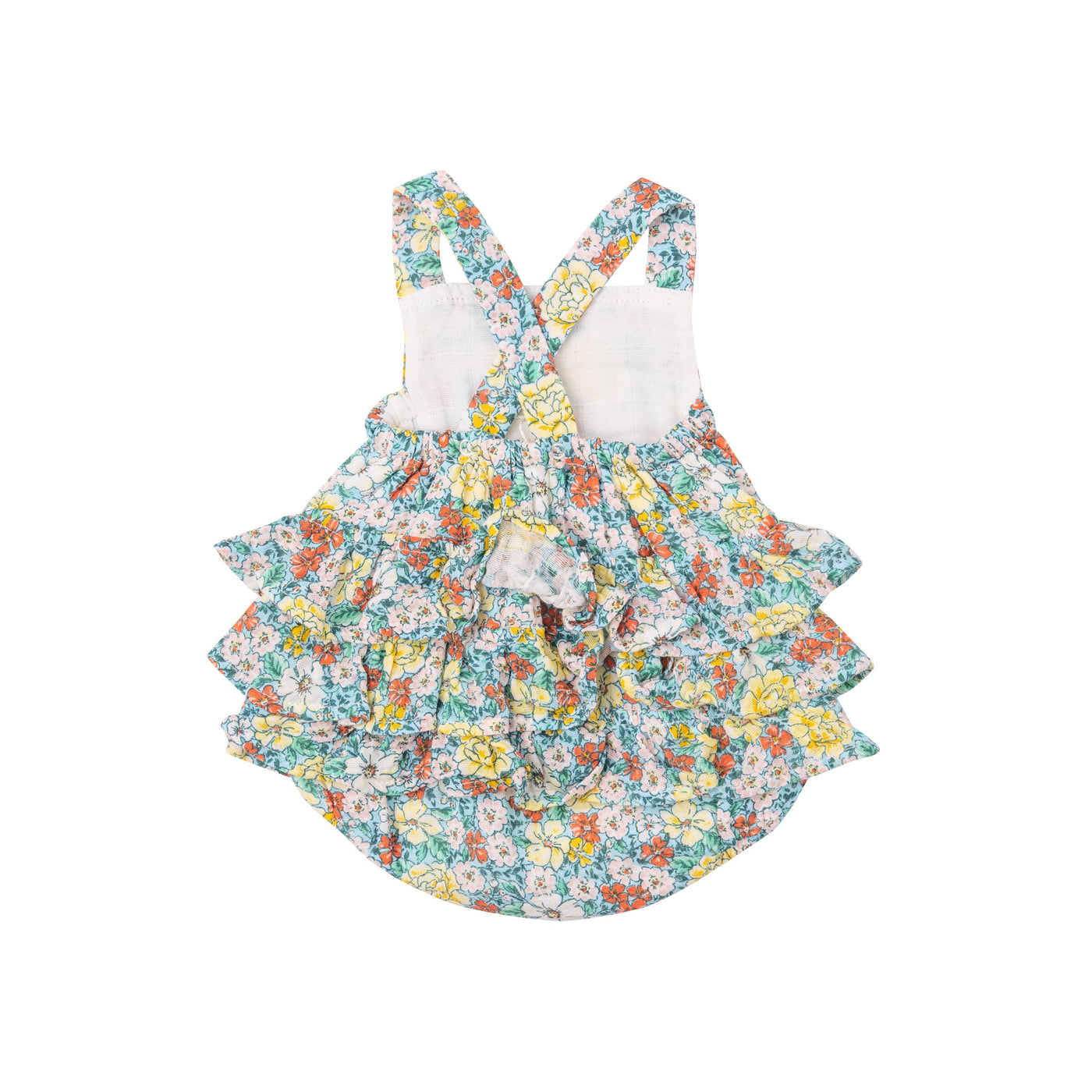 Ruffle Sunsuit - Golden Peony Floral by Angel Dear