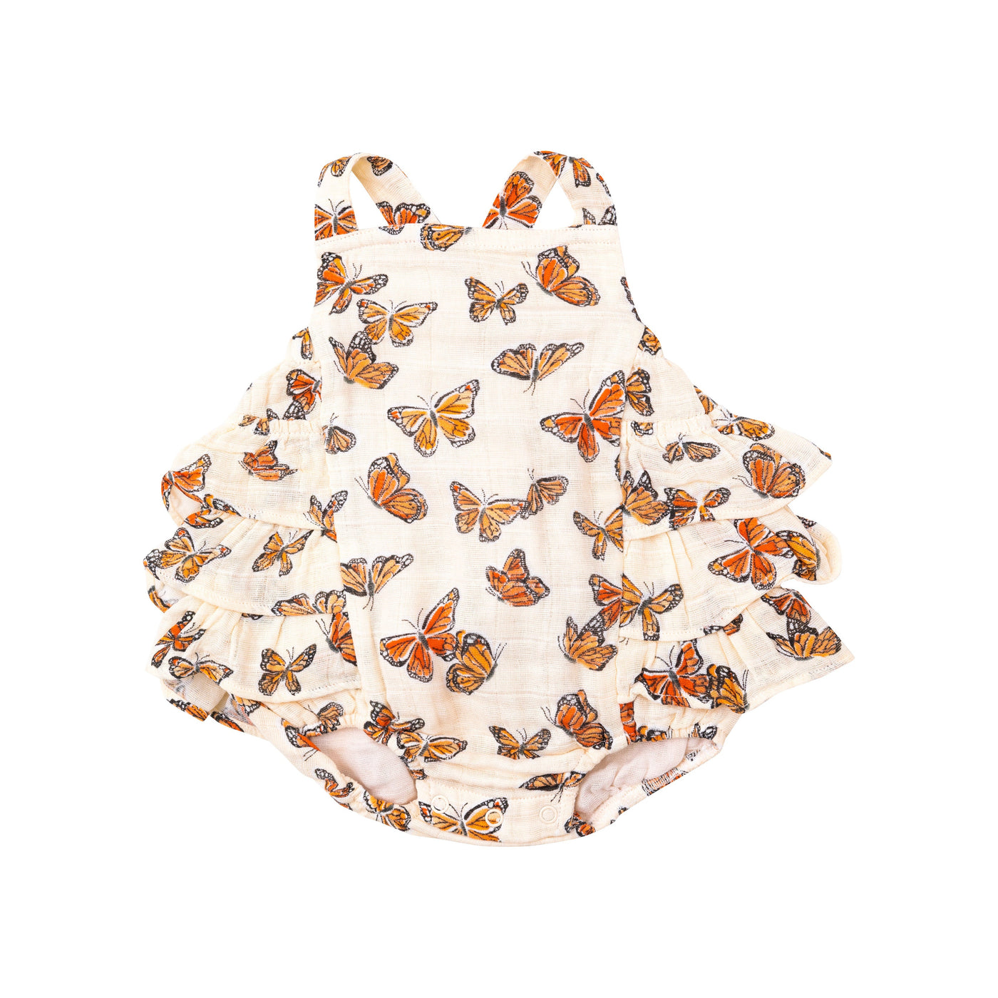 Ruffle Sunsuit - Painted Monarch Butterflies by Angel Dear