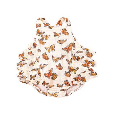 Ruffle Sunsuit - Painted Monarch Butterflies - Angel Dear