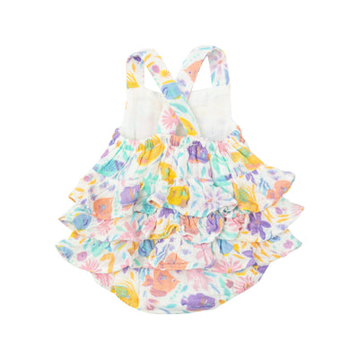 Ruffle Sunsuit - Tropical Fish Floral by Angel Dear