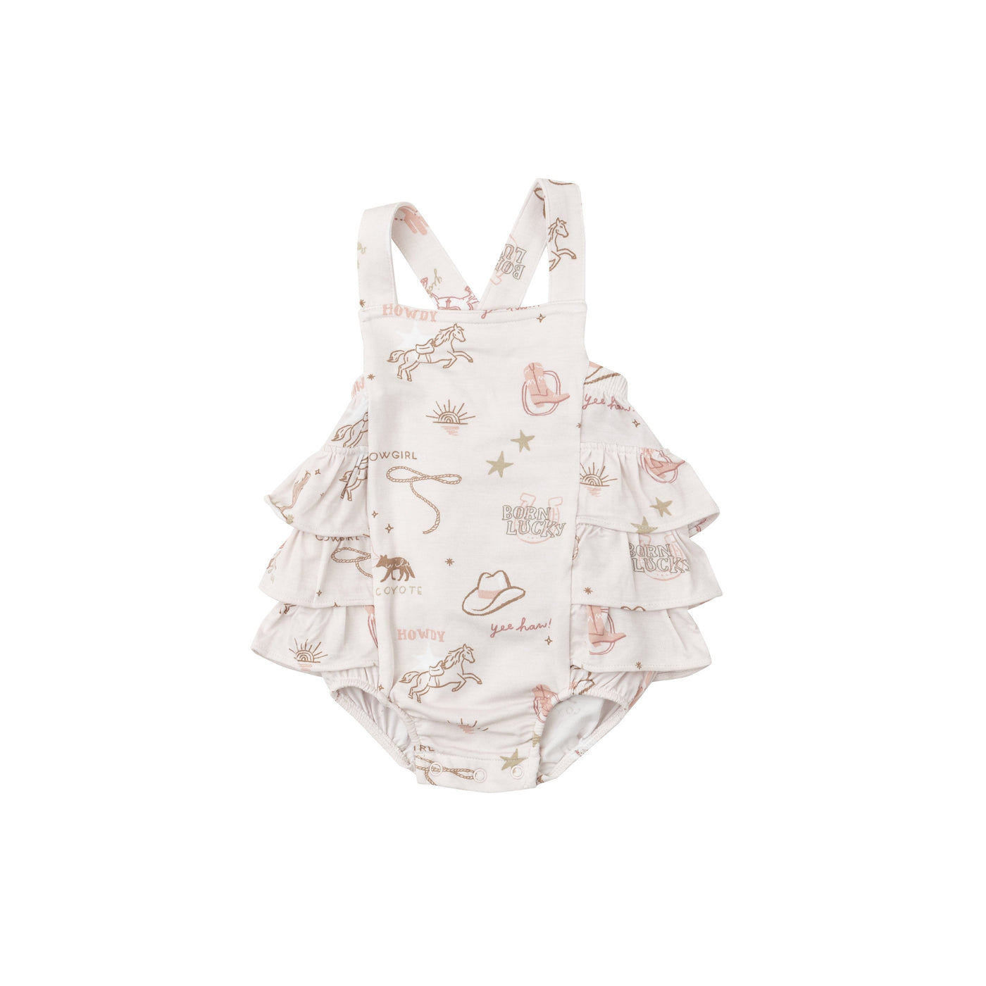 Ruffle Sunsuit - Wild West Pink by Angel Dear