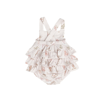 Ruffle Sunsuit - Wild West Pink by Angel Dear