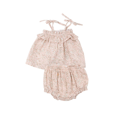 Ruffle Top & Bloomer - Baby'S Breath Floral-Angel Dear