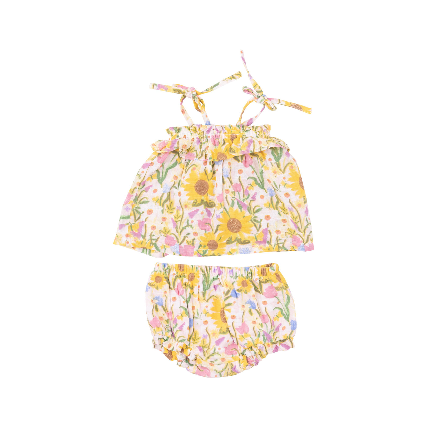 Ruffle Top & Bloomer - Sunflower Dream Floral-Angel Dear