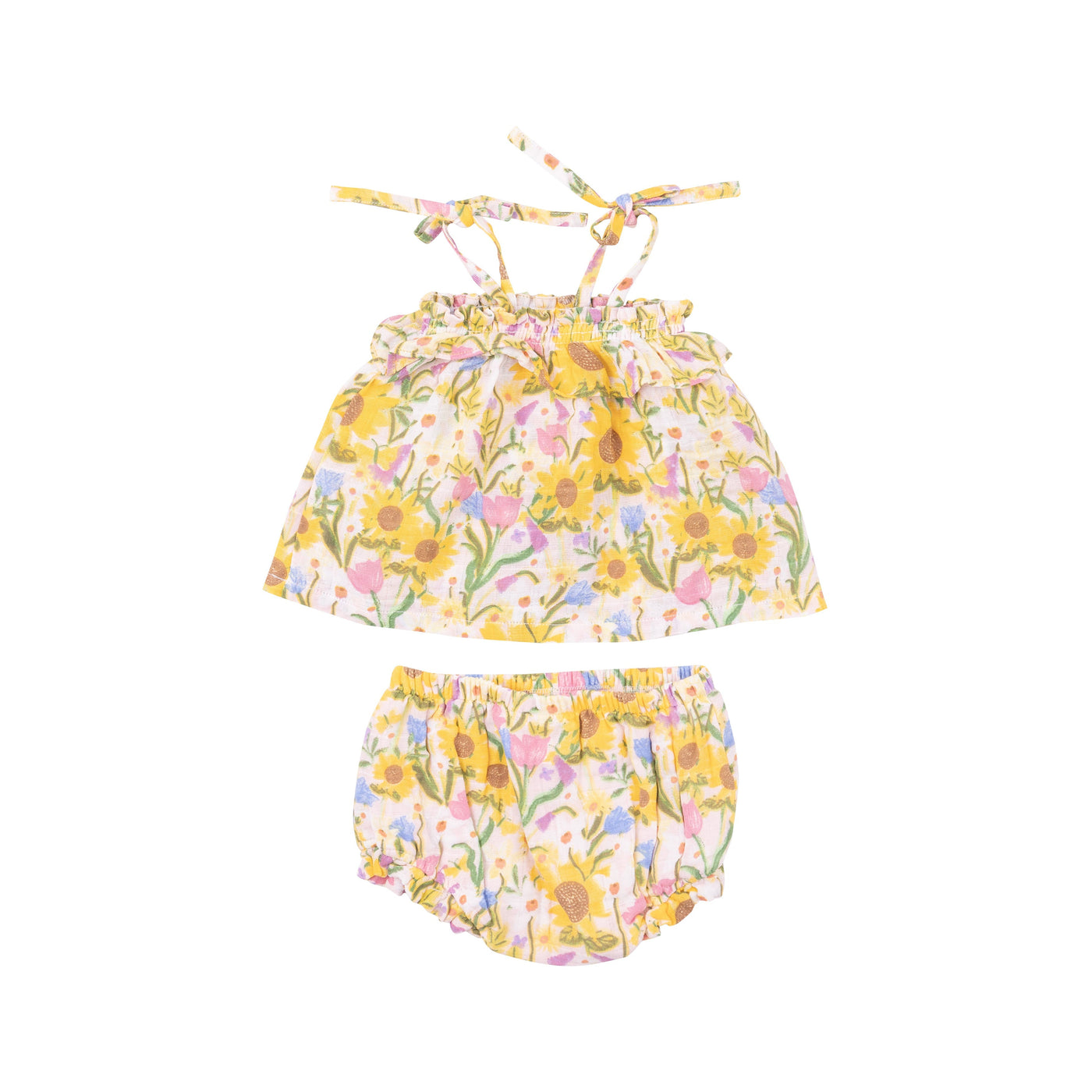 Ruffle Top & Bloomer - Sunflower Dream Floral-Angel Dear