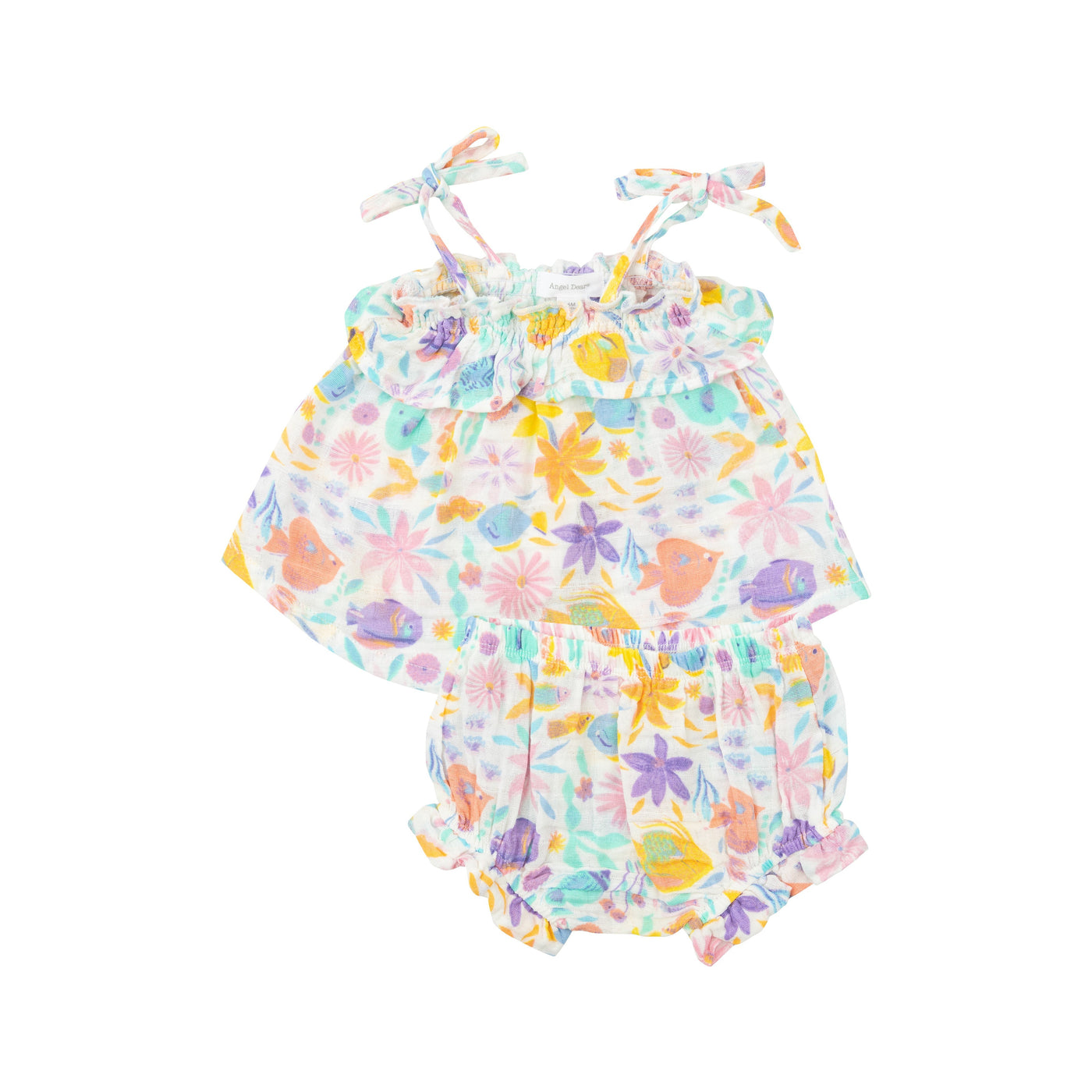 Ruffle Top & Bloomer - Tropical Fish Floral by Angel Dear