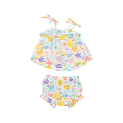 Ruffle Top & Bloomer - Tropical Fish Floral by Angel Dear