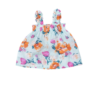 Ruffly Strap Top + Bloomer Set - Soft Petals Floral by Angel Dear