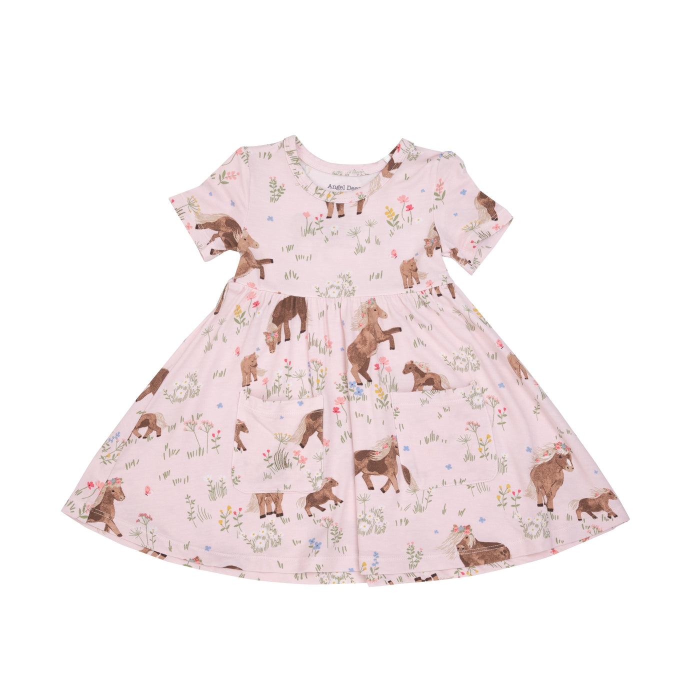 S/S Twirly Dress - Watercolor Ponies by Angel Dear