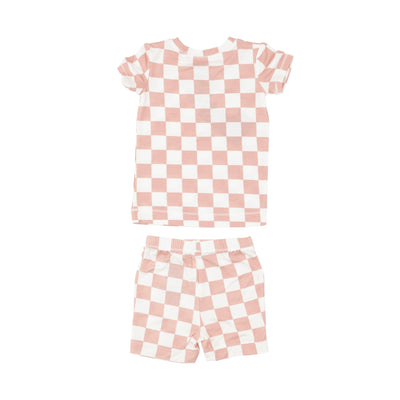 Short Lounge Wear Set - Checkerboard Pink by Angel Dear