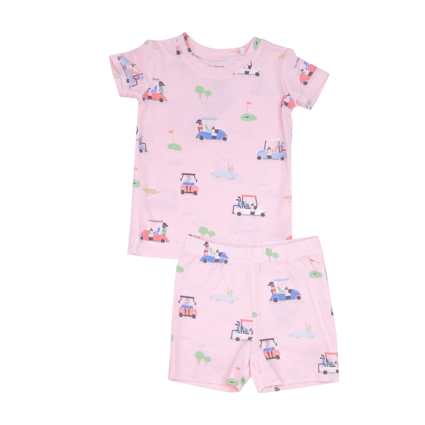 Short Lounge Wear Set - Golf Carts Pink - Angel Dear