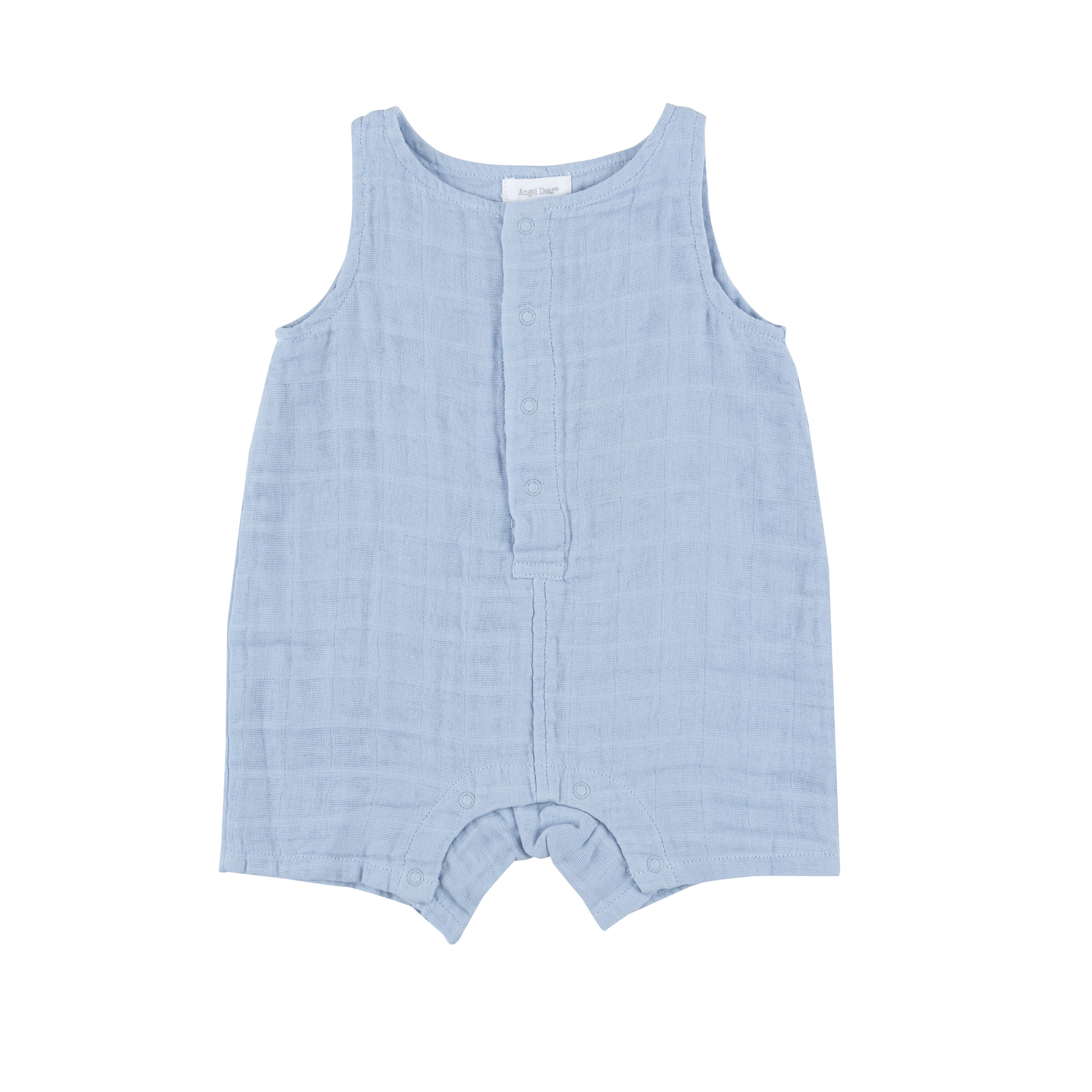 Shortie Romper Dusty Blue Solid Muslin Angel Dear