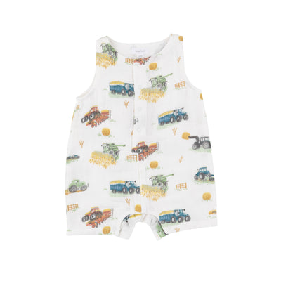 Shortie Romper - Farm Machines - Angel Dear