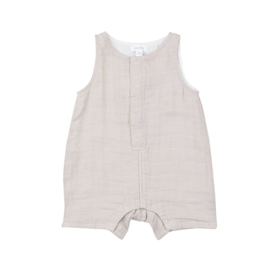 Shortie Romper - Oatmeal Solid Muslin by Angel Dear