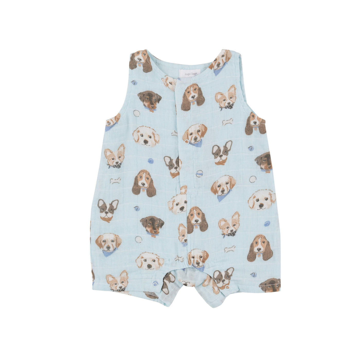 Shortie Romper - Vintage Puppy Faces - Angel Dear