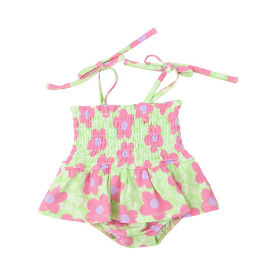 Smocked Bubble W/ Skirt - Daisy Pop - Angel Dear