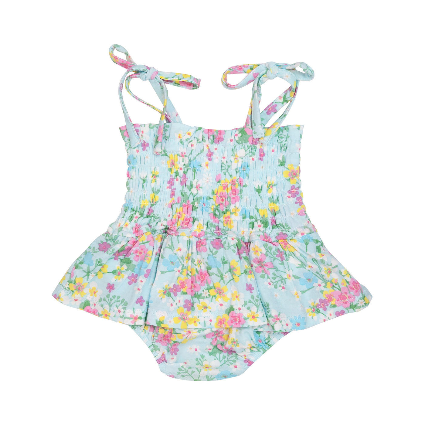 Smocked Bubble W/ Skirt - Little Buttercup Floral by Angel Dear