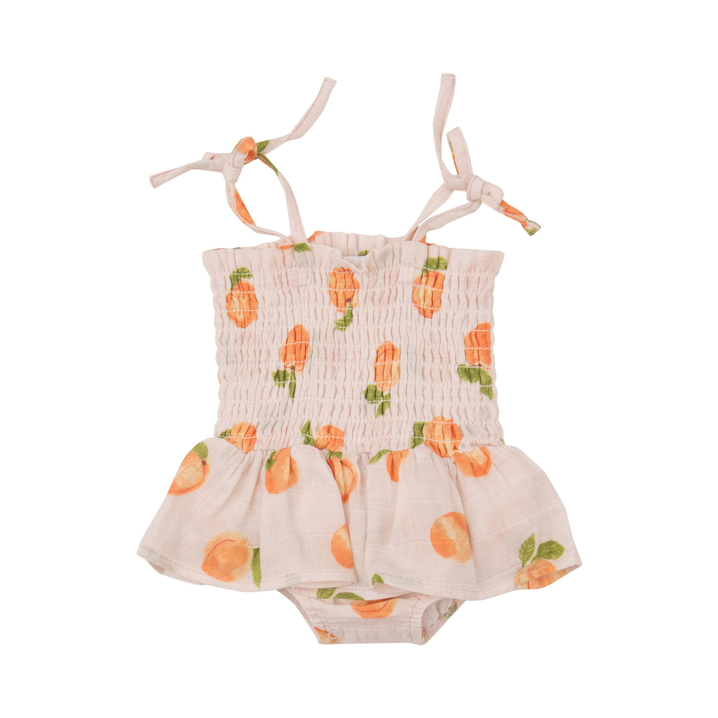 Smocked Bubble W/ Skirt - Peaches-Angel Dear