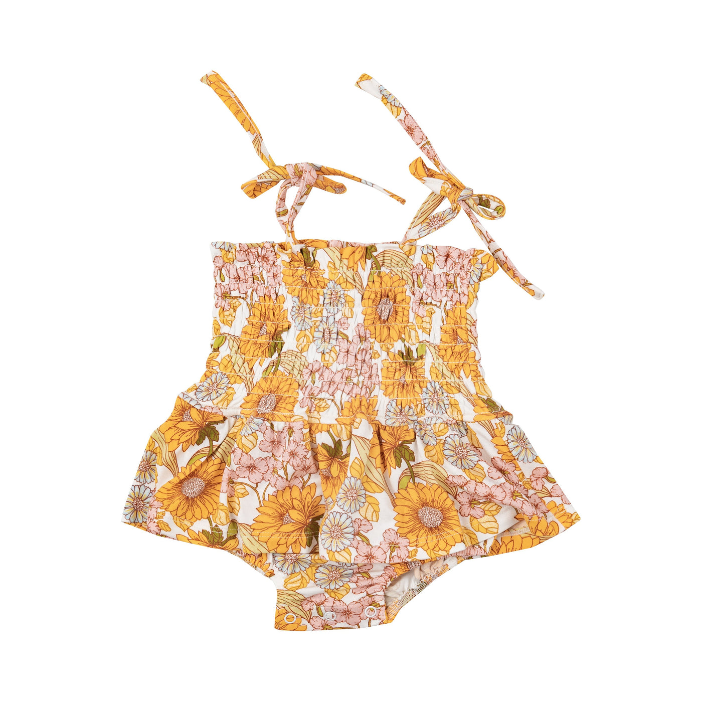 Smocked Bubble W/ Skirt - Sunflower Child by Angel Dear