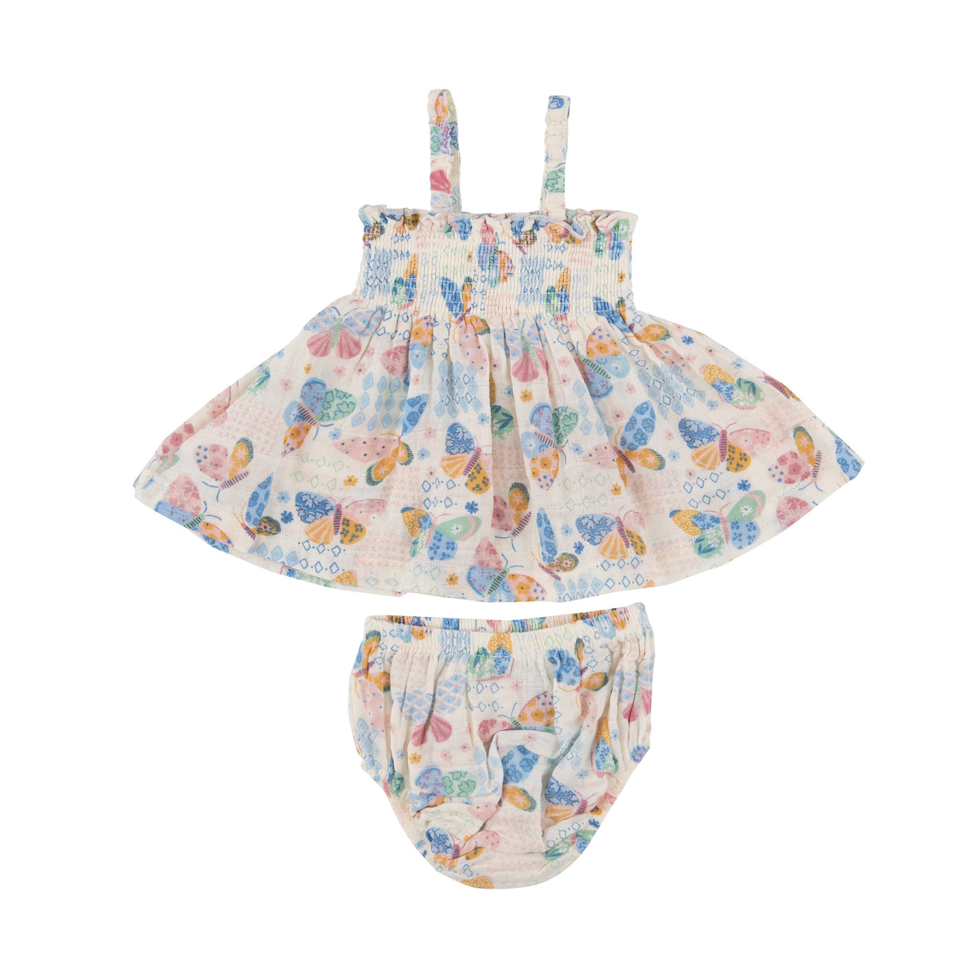 Smocked Top  & Bloomer - Butterfly Patch by Angel Dear