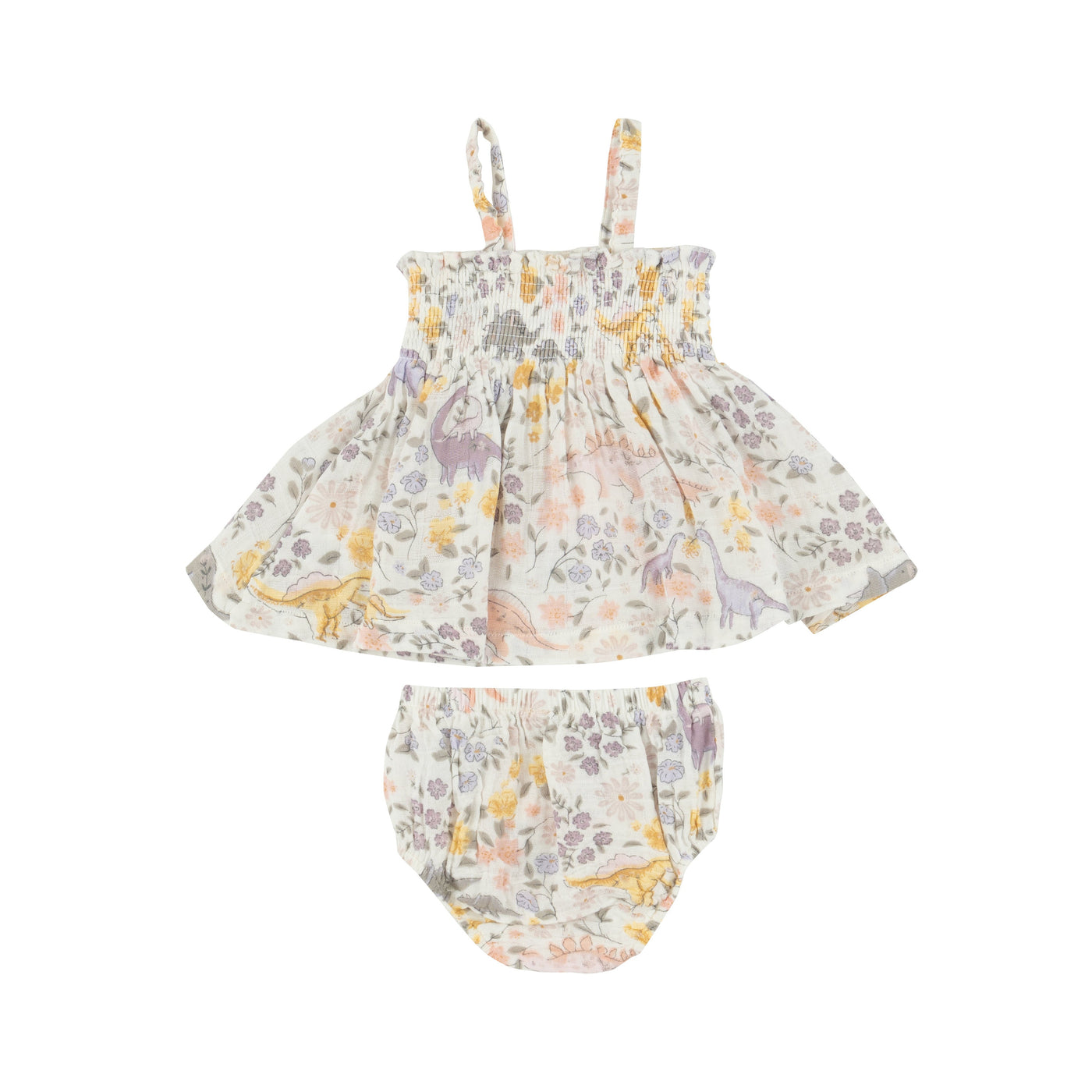 Smocked Top  & Bloomer - Sweet Floral Dino by Angel Dear