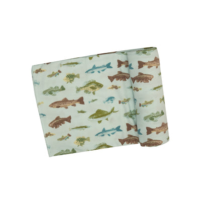 Swaddle Blanket - FRESHWATER FISH by Angel Dear