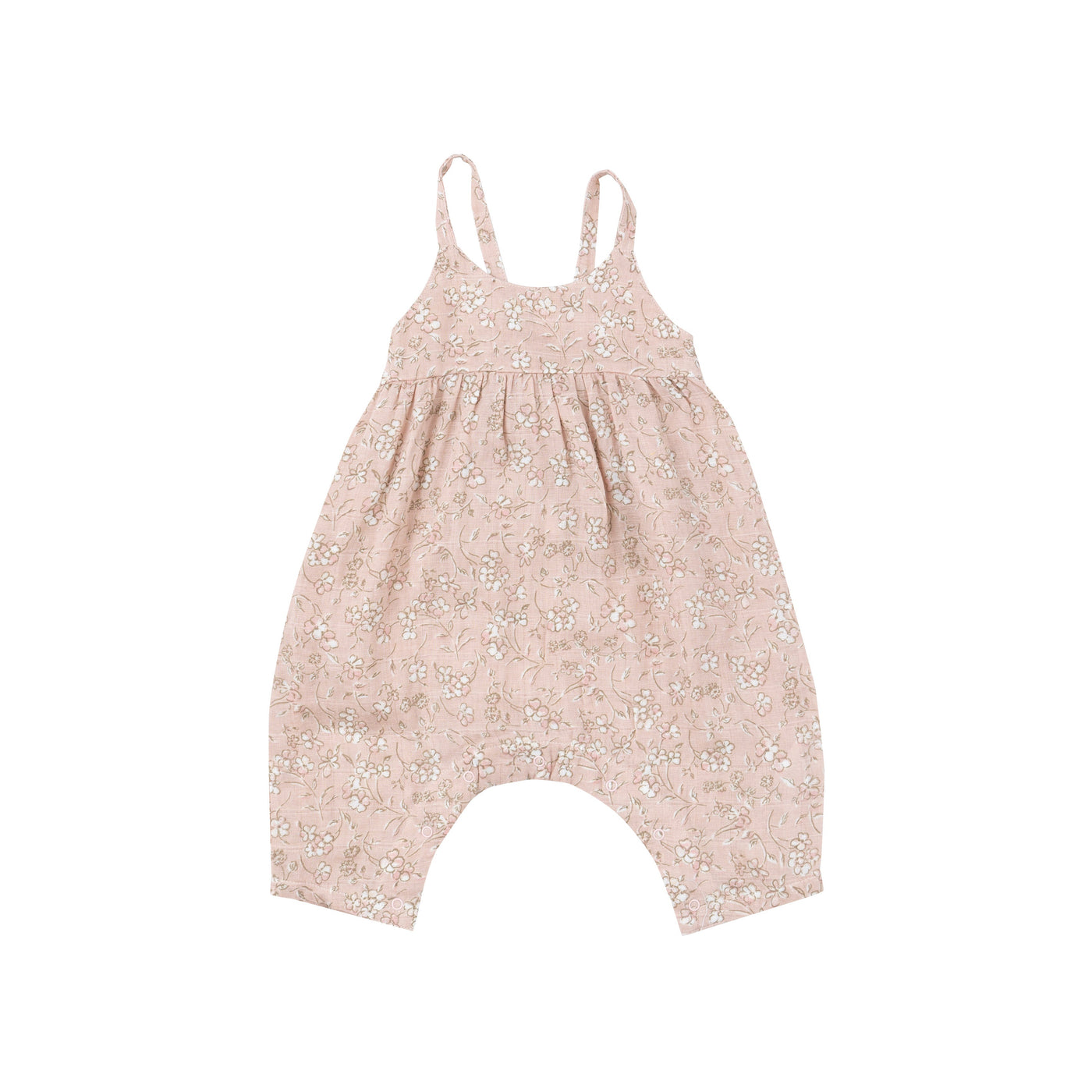 Tie Back Romper - Baby'S Breath Floral - Angel Dear