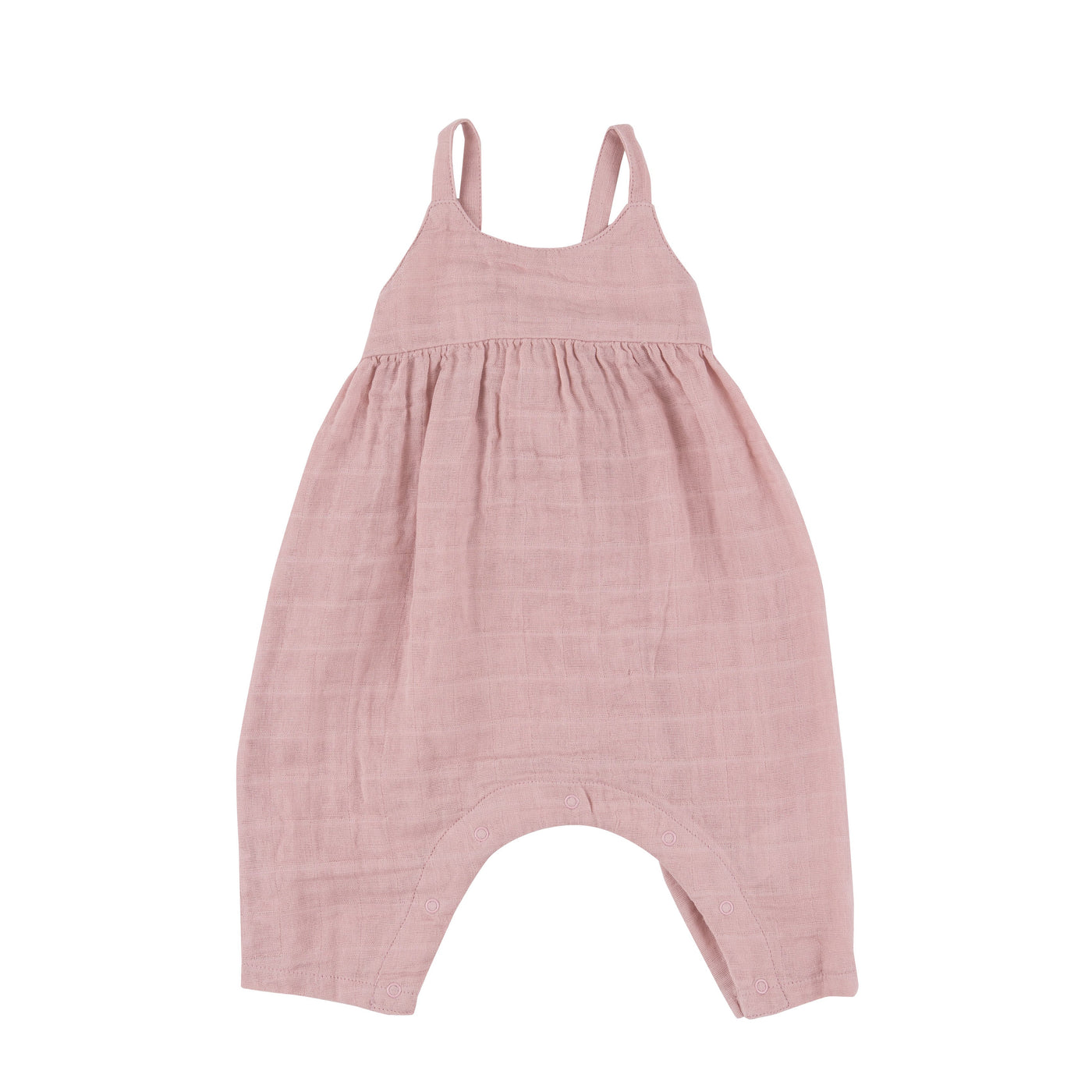 Tie Back Romper - Dusty Pink Solid Muslin-Angel Dear