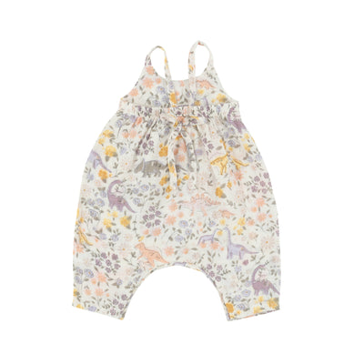 Tie Back Romper - Sweet Floral Dino by Angel Dear