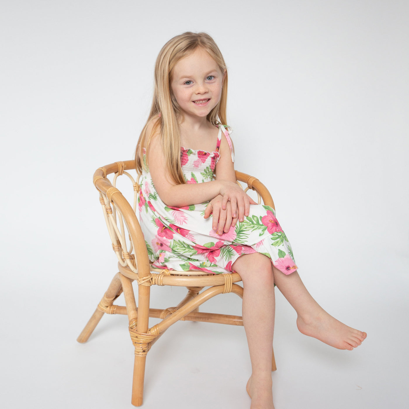 Tie Stap Smocked Sun Dress - Hibiscus by Angel Dear