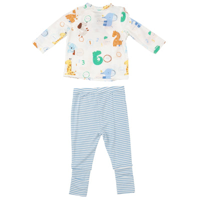 Tmh Set With Roll Over Cuff Pant - Animal Numbers - Angel Dear