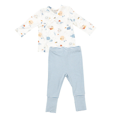 Tmh Set With Roll Over Cuff Pant - Cute Ocean - Angel Dear