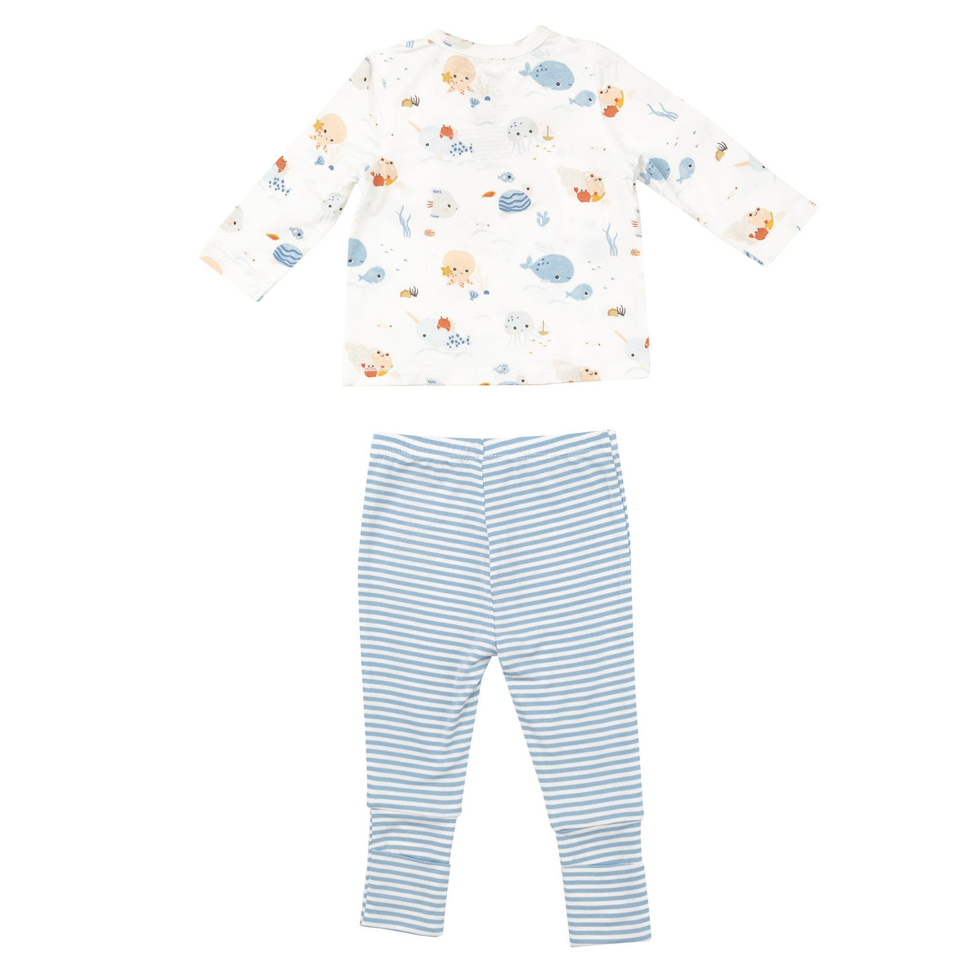 Tmh Set With Roll Over Cuff Pant - Cute Ocean - Angel Dear