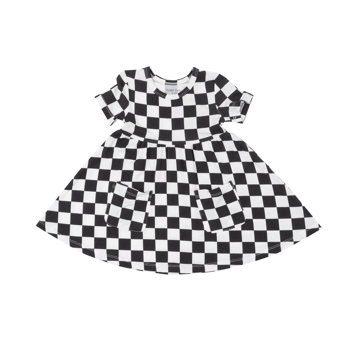 Twirly S/S Dress - Checkerboard-Angel Dear