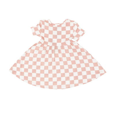 Twirly S/S Dress - Checkerboard Pink by Angel Dear