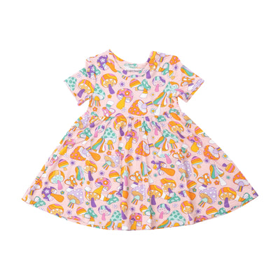 Twirly S/S Dress - Flower Power Mushrooms - Angel Dear