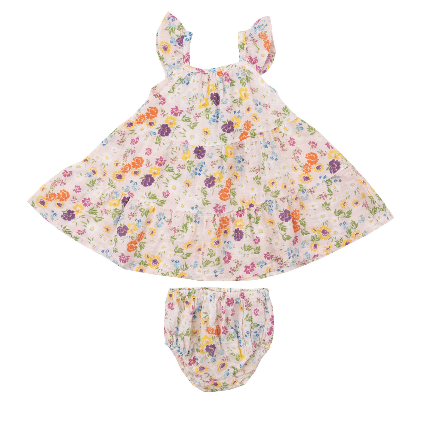 Twirly Sundress & Diaper Cover - Cheery Mix Floral - Angel Dear