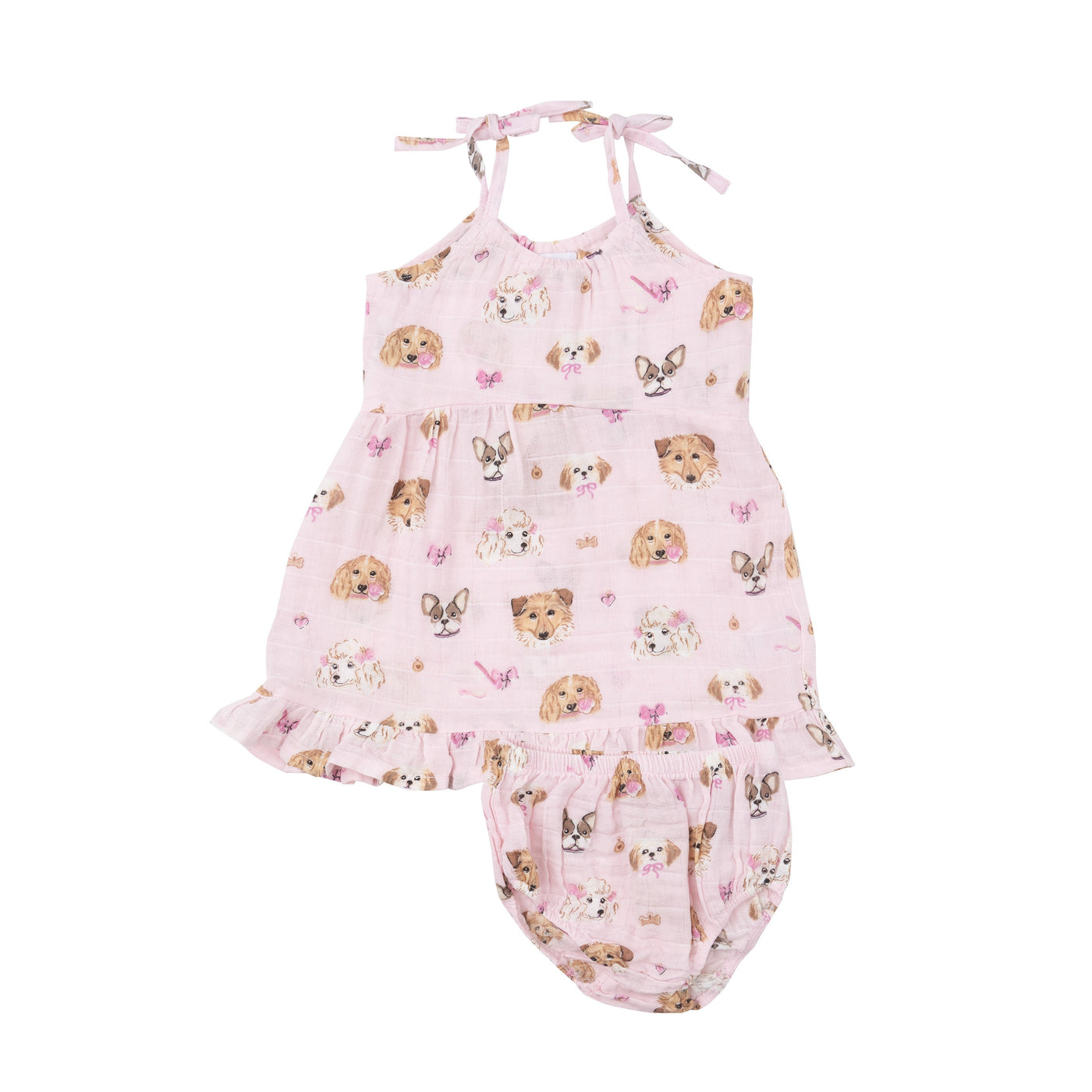 Twirly Tank Dress & Diaper Cover - Pretty Puppy Faces - Angel Dear