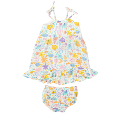 Twirly Tank Dress & Diaper Cover - Tropical Fish Floral - Angel Dear