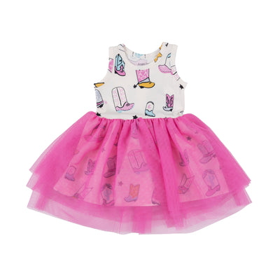 Twirly Tank Tutu Dress - Boots Pink by Angel Dear